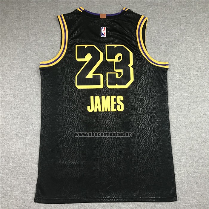 Camiseta Los Angeles Lakers Lebron James NO 23 Ciudad 2020-21 Negro